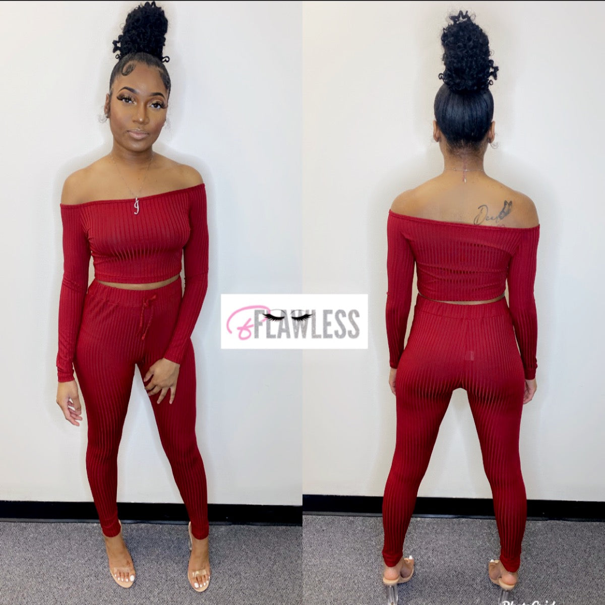 Off The Shoulder Set Red